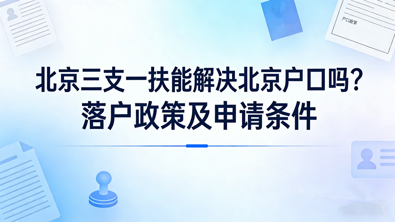 2026北京三支一扶能解决北京户口吗|落户政策及申请条件